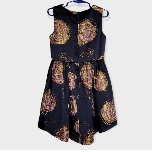 PLACE High low dress in Black with Gold Roses Size 5 - Picture 2 of 2